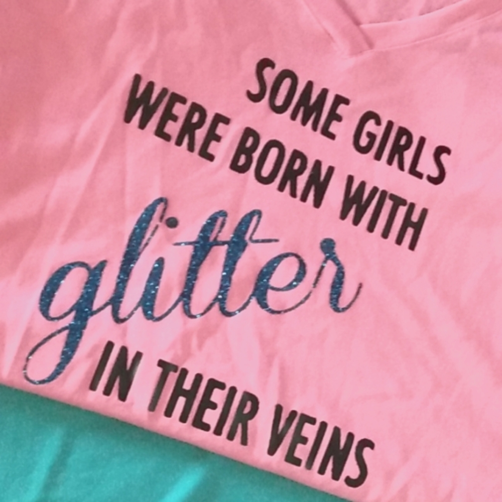 Pink V-neck T-shirt